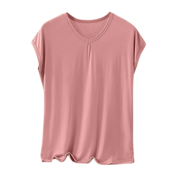 Sleep Shirts for Women - Pajama Tops for Women,Modal Round Neck Short Sleeve Solid Color Base Shirt Soft Comfy Loungewear