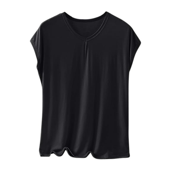 Sleep Shirts for Women - Pajama Tops for Women,Modal Round Neck Short Sleeve Solid Color Base Shirt Soft Comfy Loungewear