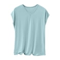 thumbnail image 1 of Sleep Shirts for Women - Pajama Tops for Women,Modal Round Neck Short Sleeve Solid Color Base Shirt Soft Comfy Loungewear, 1 of 4