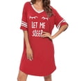 thumbnail image 1 of Sleep Shirts for Women Short Sleeve Cotton Novelty Night Shirts V Neck Oversized Nightgowns Cute Printed Nightdress, 1 of 7