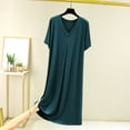 thumbnail image 1 of Yijfswar Sleep Shirts for Women Short Sleeves Night Dress V Neck Casual Loose Sleepwear, 1 of 3