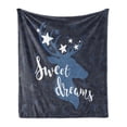thumbnail image 1 of Sleep Soft Flannel Fleece Throw Blanket, Dreams Concept with a Deer and Stars in Blue Shades Abstract, Cozy Plush for Indoor and Outdoor Use, 50" x 70", Night Blue Slate Blue, by Ambesonne, 1 of 6