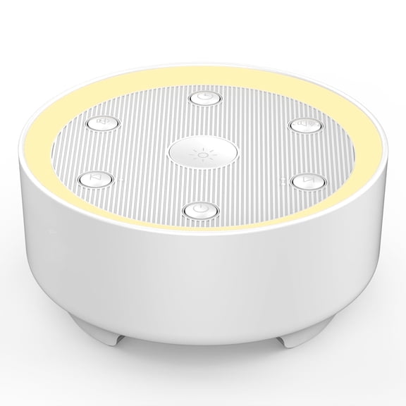 Kipcush White Noise Machine - 21 Soothing Non-Looping Sounds, Dimmable Night Light, & Blind-Touch Buttons for Babies, Adults, Office & Travel