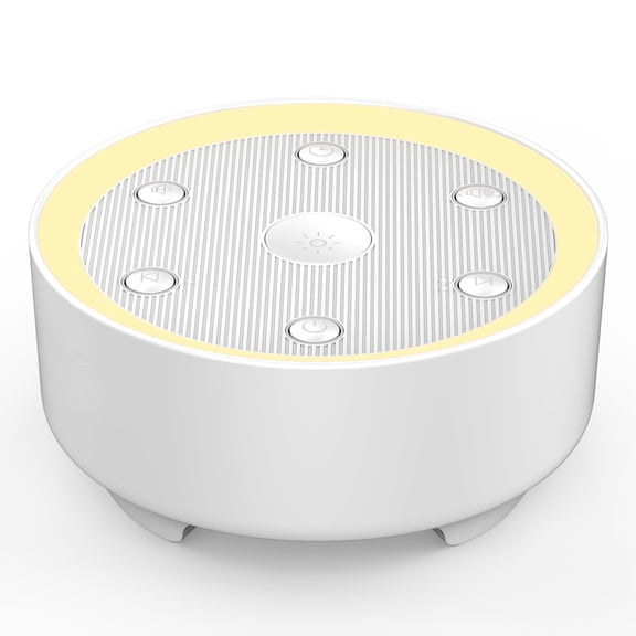 Kipcush White Noise Machine - 21 Soothing Non-Looping Sounds, Dimmable Night Light, & Blind-Touch Buttons for Babies, Adults, Office & Travel