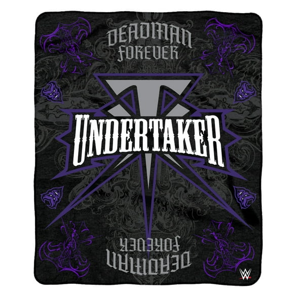 Sleep Squad  Black The Undertaker 60" x 80" Raschel Plush Throw Blanket