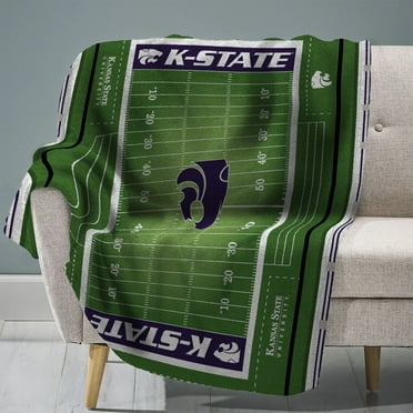 Sleep Squad Kansas State Wildcats Football Field 60” x 80” Raschel Plush Blanket