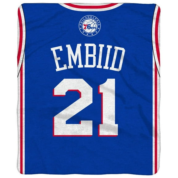 Sleep Squad Philadelphia 76ers Joel Embiid 60 x 80 Raschel Plush Blanket