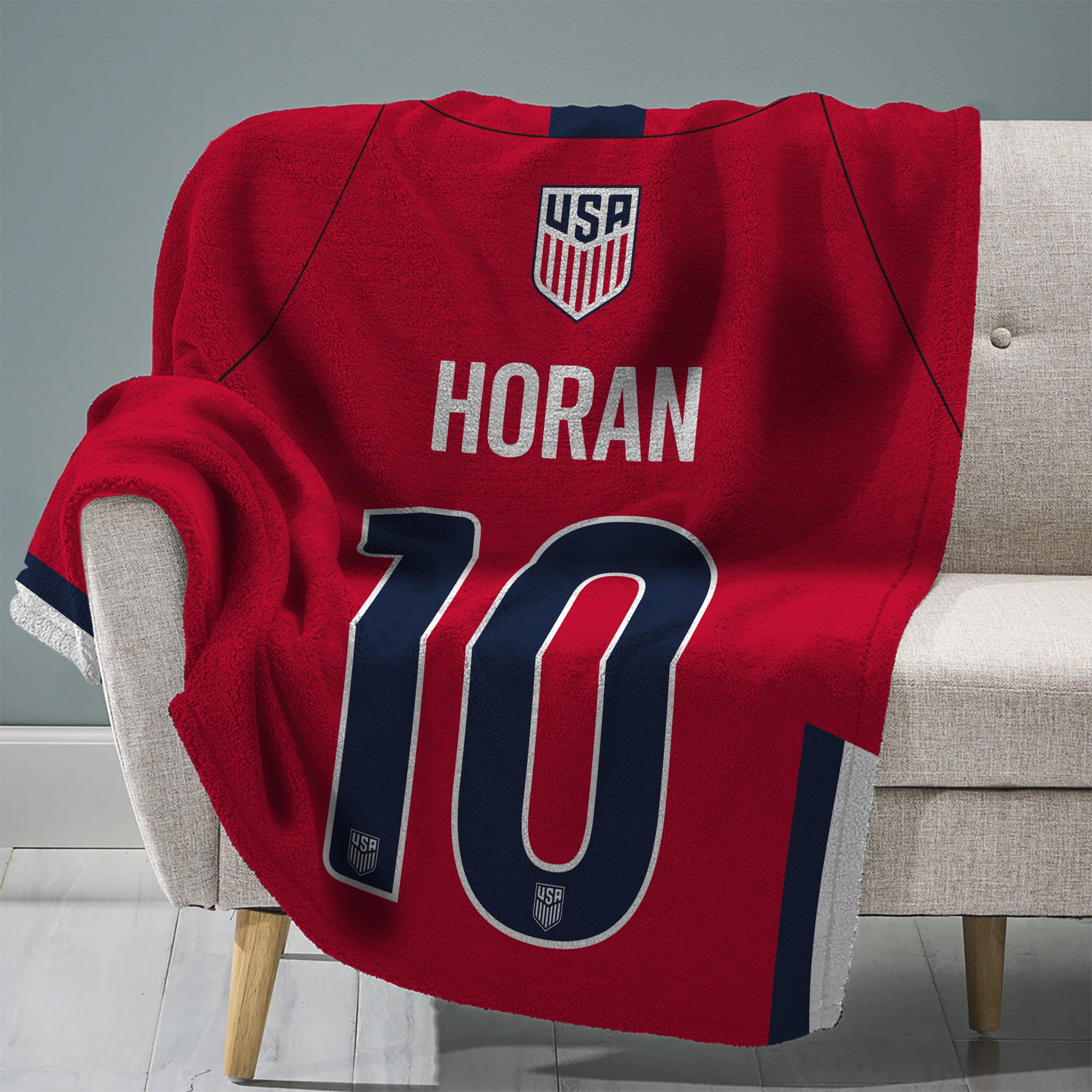 US Women's Soccer Lindsey Horan Red Fleece Throw Blanket