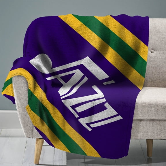 Sleep Squad Utah Jazz Hardwood Classics 60 x 80 Raschel Plush Blanket
