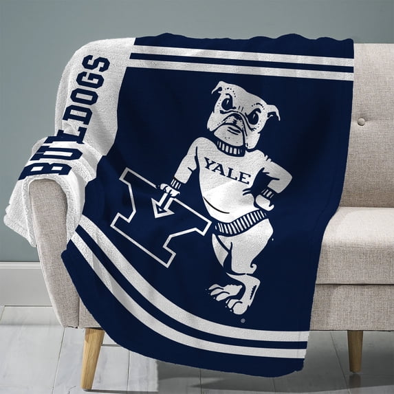 Sleep Squad Yale Bulldogs Handsome Dan Mascot 60” x 80” Raschel Plush Blanket