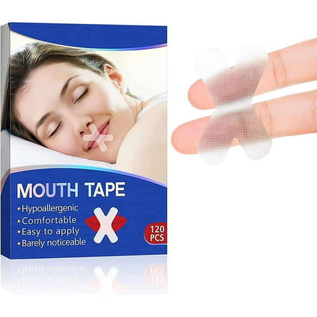 Sleep Strips XShape, Clear Poly Mouth Tape for Sleeping 120 Pack