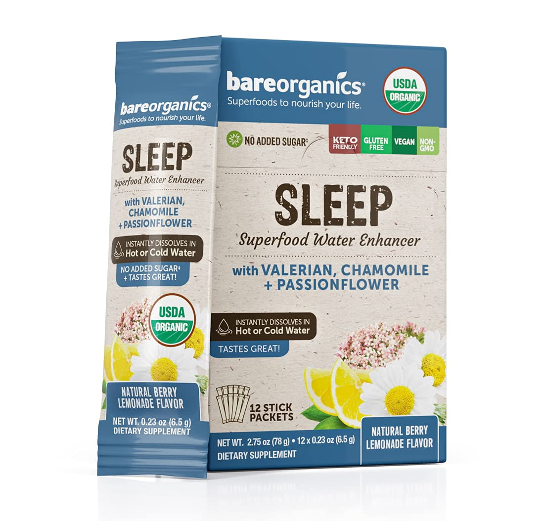 Sleep Superfood Water Enhancer (Organic) (12 Stick Packs) , 12 Count ...