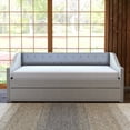 thumbnail image 1 of Sleep Sync Boyd Sleep Manchester Linen Upholstered Twin Daybed with Trundle Beige, 1 of 5