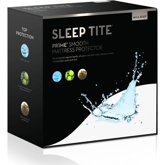 Sleep TITE PR1ME Smooth 100% Waterproof Hypoallergenic Mattress Protector with 15-Year Warranty - Split King Size