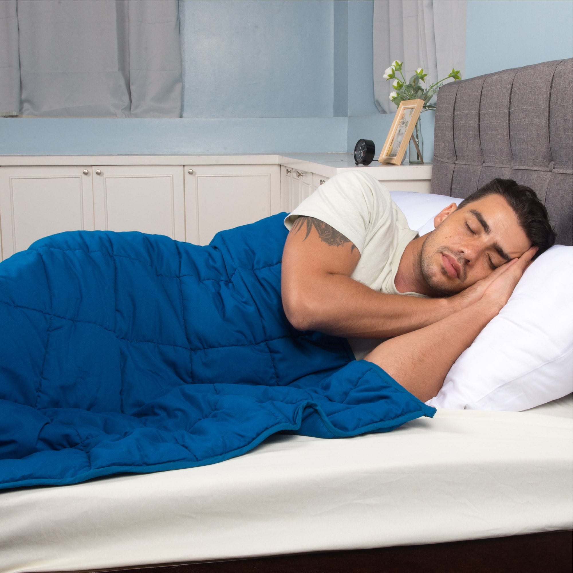 Sleep Therapy 2Pc Weighted Blanket and Cover 12lbs 48 x 72 Navy Walmart