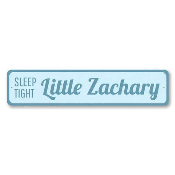 Sleep Tight Little Baby Sign, Custom Newborn Name Decor, Welcome Home Sign, Nursery Room Aluminum Sign - 4x18 inches