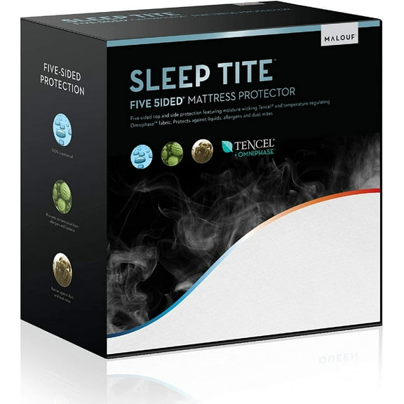 Sleep Tite Waterproof Protector-Vinyl Free Mattress Protector, King, White
