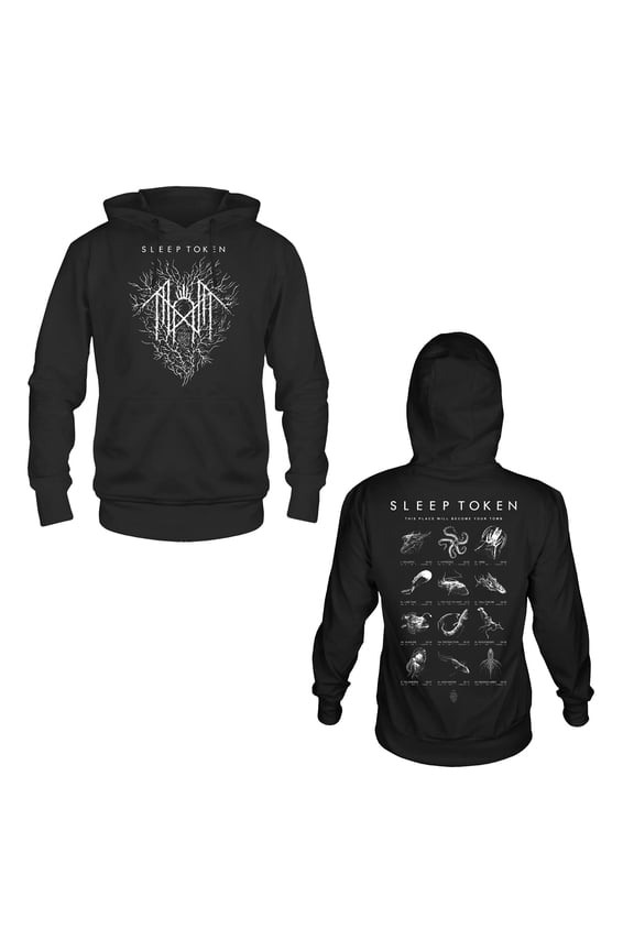 Sleep Token Depth Chart Pull Over Hoodie Black Large | Officially Licensed Merchandise