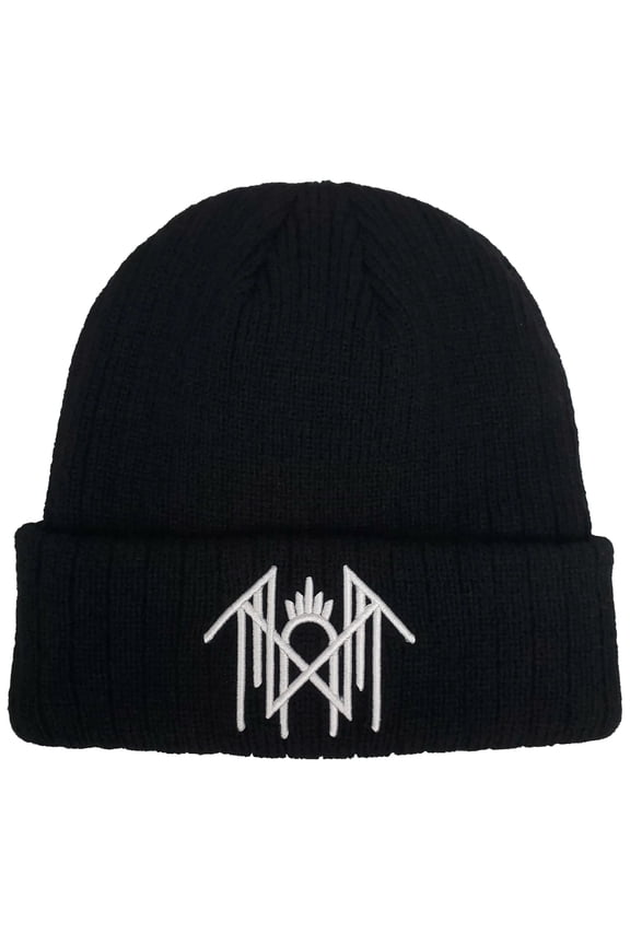 Sleep Token Embroidered Logo Ribbed Knit Beanie Hat Black | Officially Licensed Merchandise