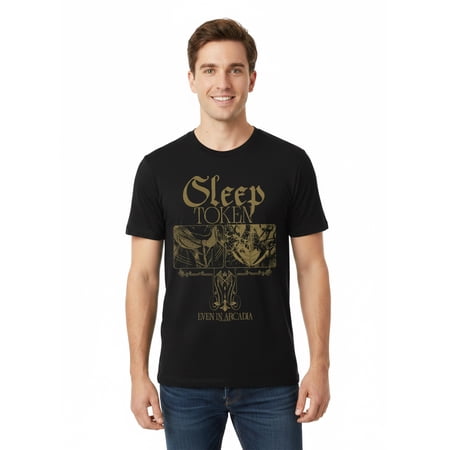 Sleep Token Men's Front & Back Graphic Short Sleeve Tee, Even in Arcadia Tour Graphic, Sizes S–3XL