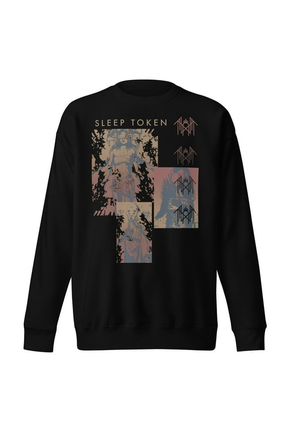 Sleep Token Multi Hit Jumbo Print Unisex Sweatshirt - Black - Large