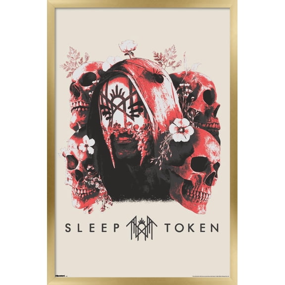 Sleep Token - Skulls And Flowers Wall Poster, 14.725" x 22.375" Framed
