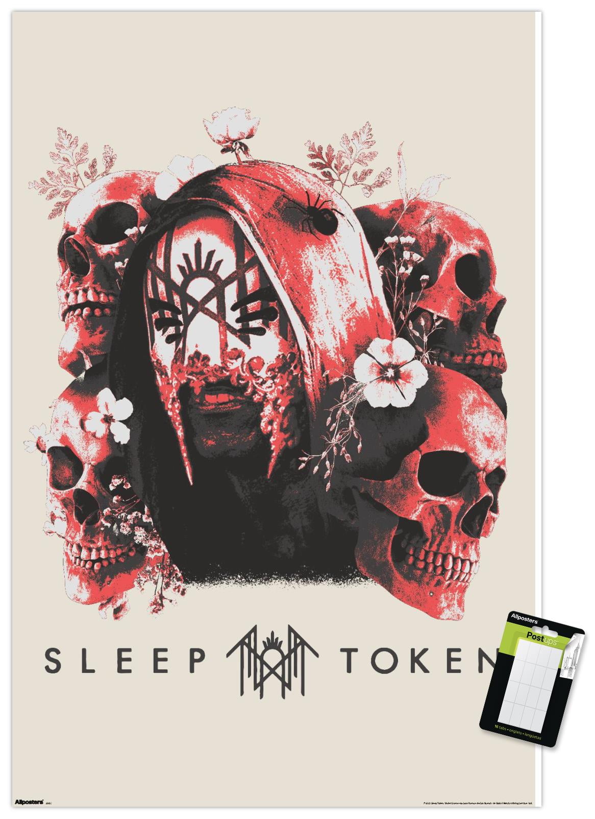 Sleep Token Roses Backdrop Sleep Token - Skulls And Flowers Wall Poster, 22.375