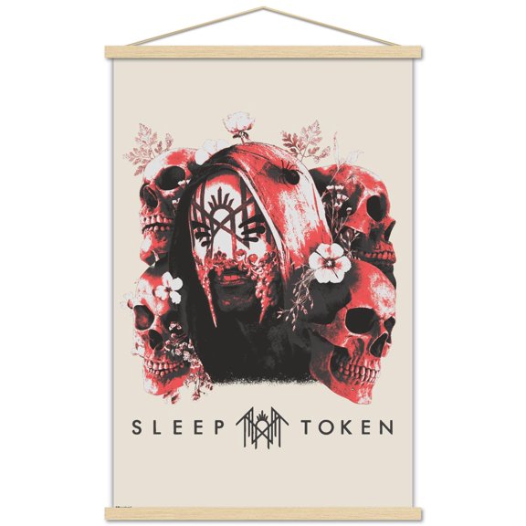 Sleep Token - Skulls And Flowers Wall Poster with Magnetic Frame, 22.375" x 34"