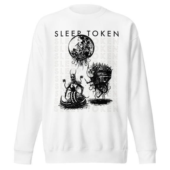 Sleep Token Take Me Back Jumbo Print Unisex Sweatshirt - White - Small