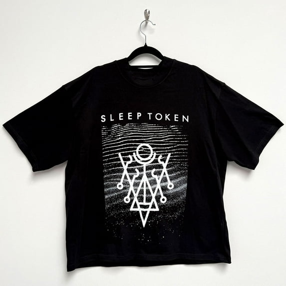 Sleep Token Unisex Oversized Boxy T-Shirt Give (Black) (Medium)