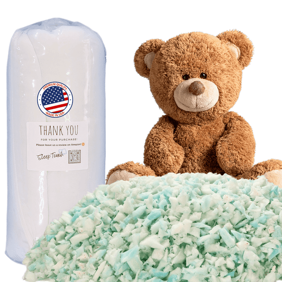 Sleep Touch - Shredded Memory Foam (20 Pound), Made in USA, 20 LBS Refill, Bean Bag Refill, Stuffing for Couch, Filler for Chair and Pillow, Filling for Cushions.