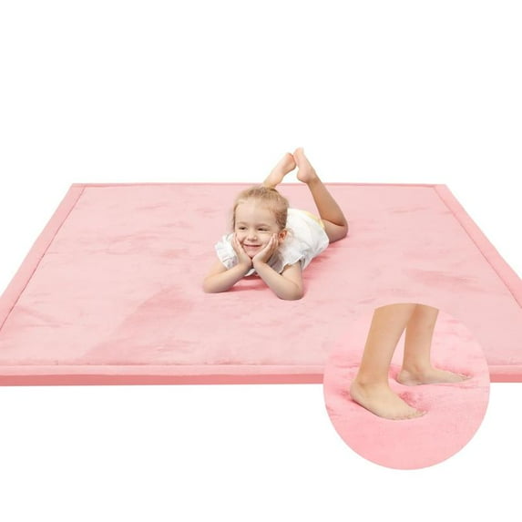 Sleep Ultra Soft Memory Foam Play Mat for Tummy Time, 1.3" Thick Non-Slip Crawling Mat, Non-Toxic Velvet Nursery Floor Mat