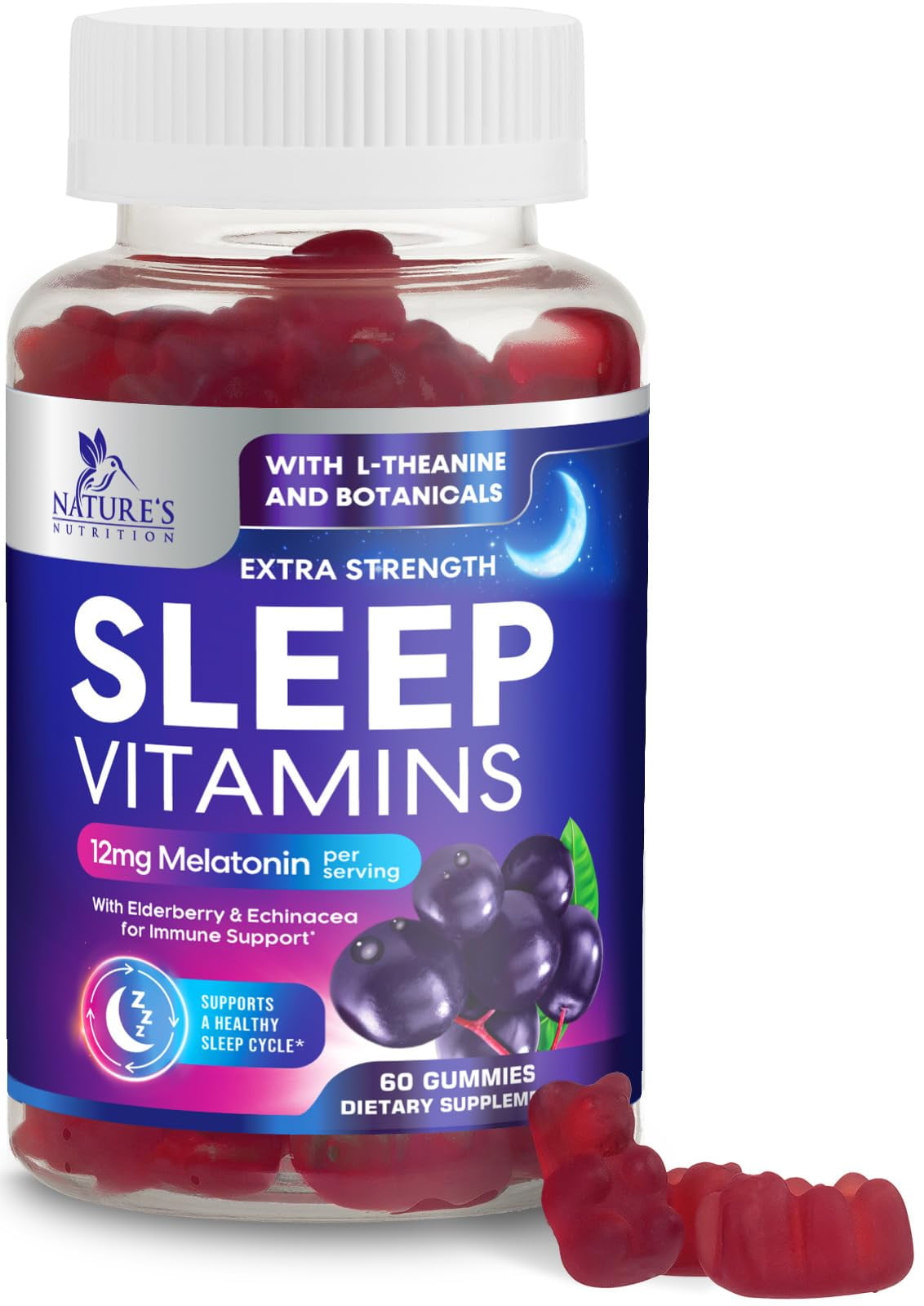 Sleep Vitamins Fast Acting with 12mg Melatonin Best NonHabit