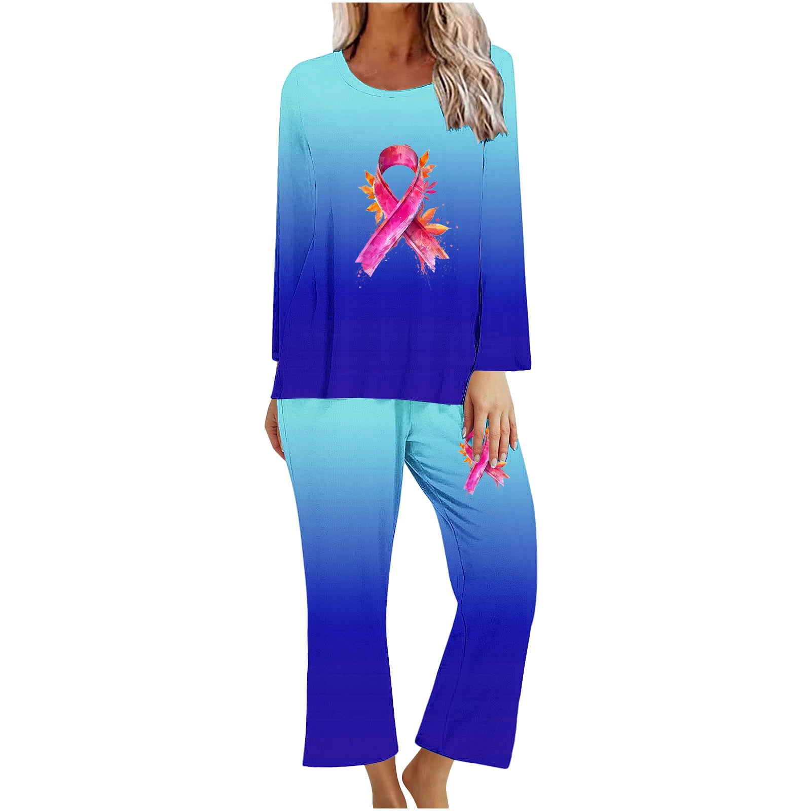 Sleep Wear for Womens Women's Pajama Set Ladies Pjs Ladies' Gradient