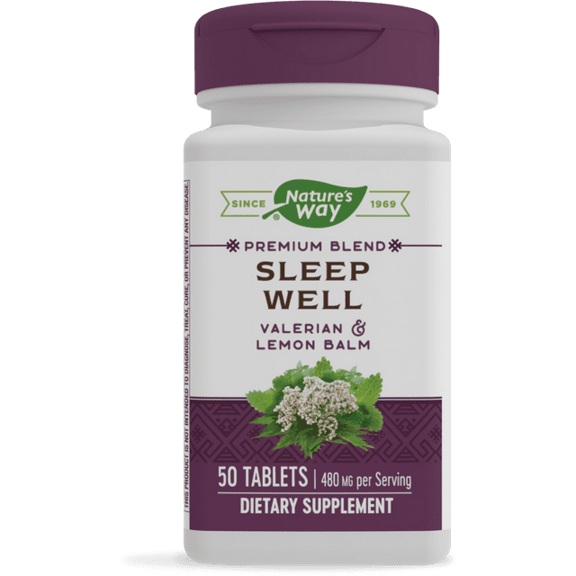 Sleep Well, Valerian, Lemon Balm, Supports Restful Sleep*, 50 Tablets