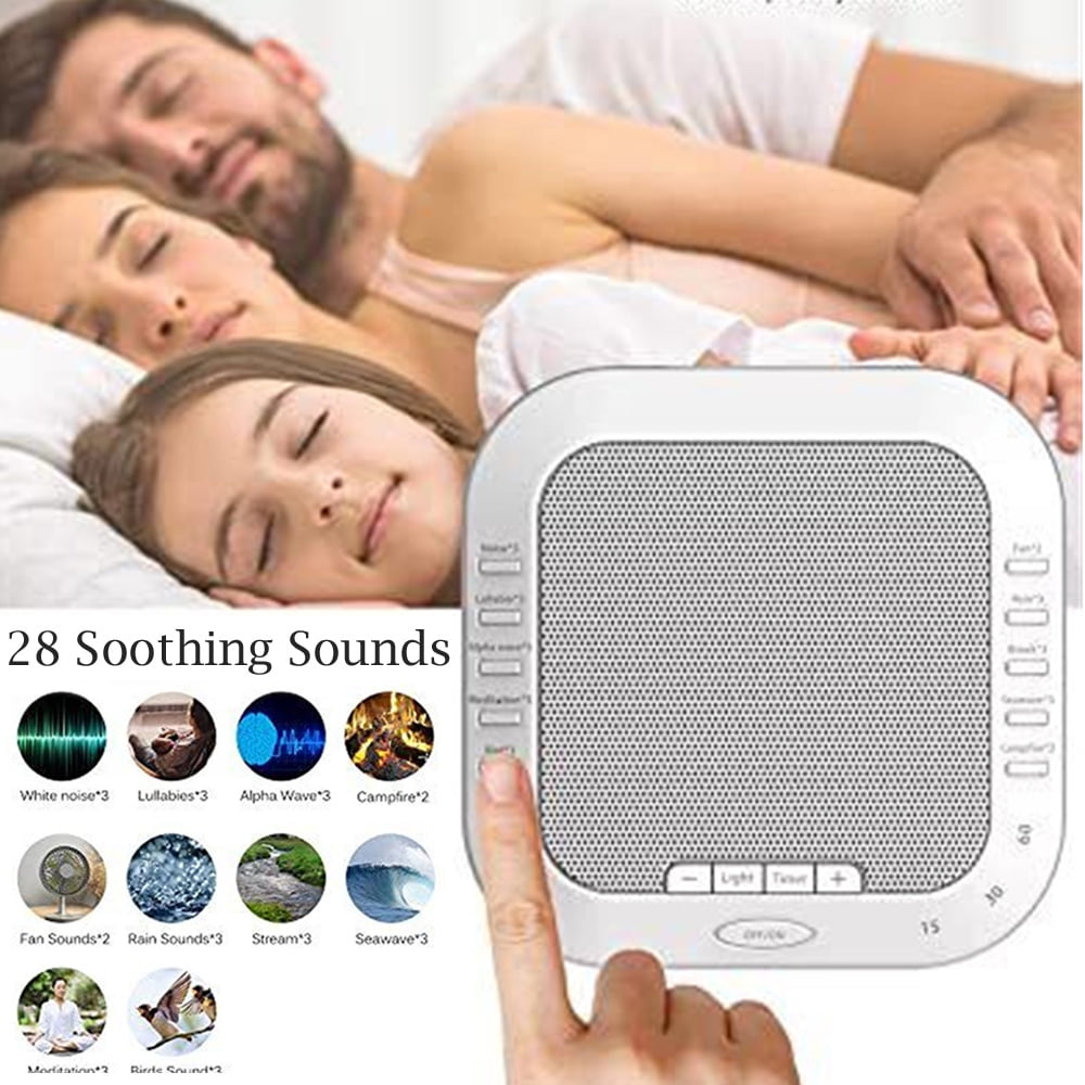 hotel guest using white noise machine in room