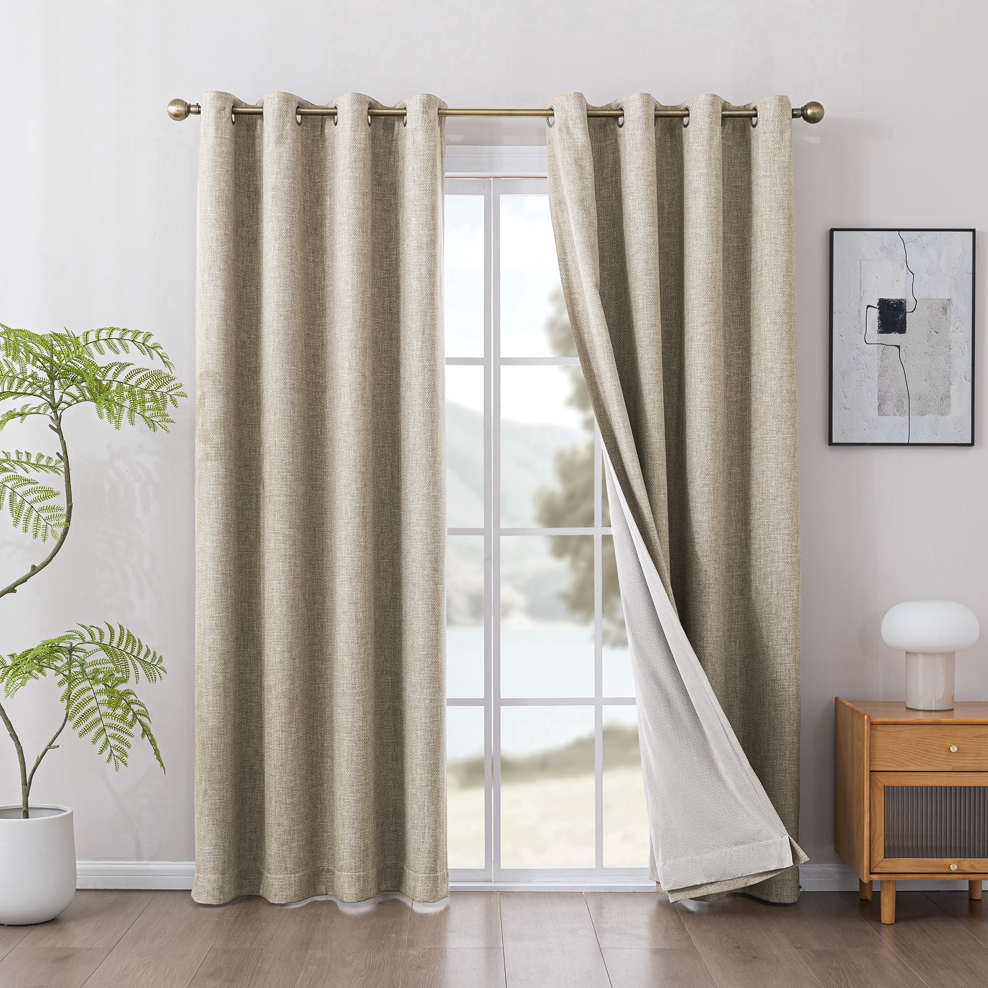 Sleep Zone 100% Blackout Curtains for Bedroom Full Light Blocking ...