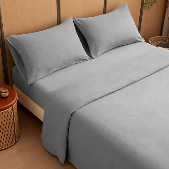 Sleep Zone Twin Washed Microfiber Sheet Set, Gray 14 Inch Deep Pocket, Ultra Soft All Season