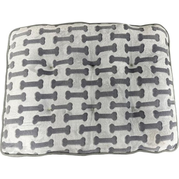 Sleep Zone Bone Print Pillow Bed - Light Gray - 32 in.