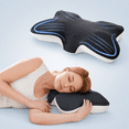thumbnail image 1 of Sleep Zone Butterfly Memory Foam Neck Pillow, Cervical Pillow with Cooling Cover for Side Sleeper, 1 of 7