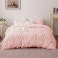 thumbnail image 1 of Sleep Zone 90gsm Duvet Cover Set Full Soft Microfiber Bedding with Zipper & Corner Ties, Pink, 1 of 9