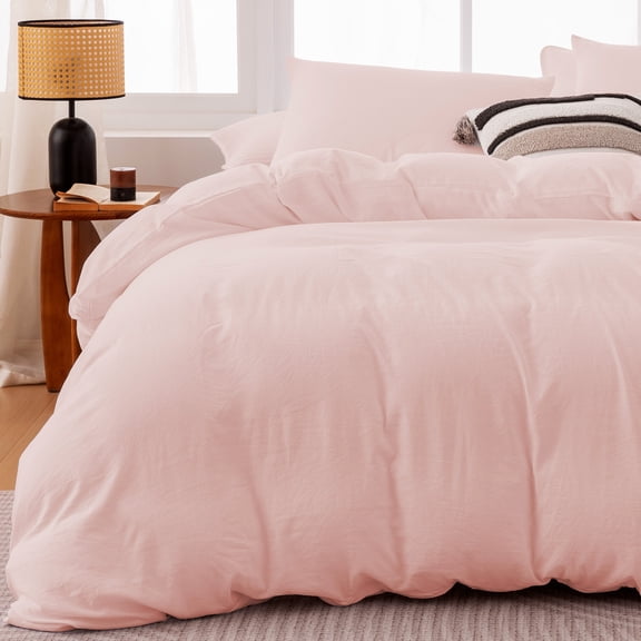 Sleep Zone Washed Microfiber 100gsm Duvet Cover Set, All Season Bedding, King Pink