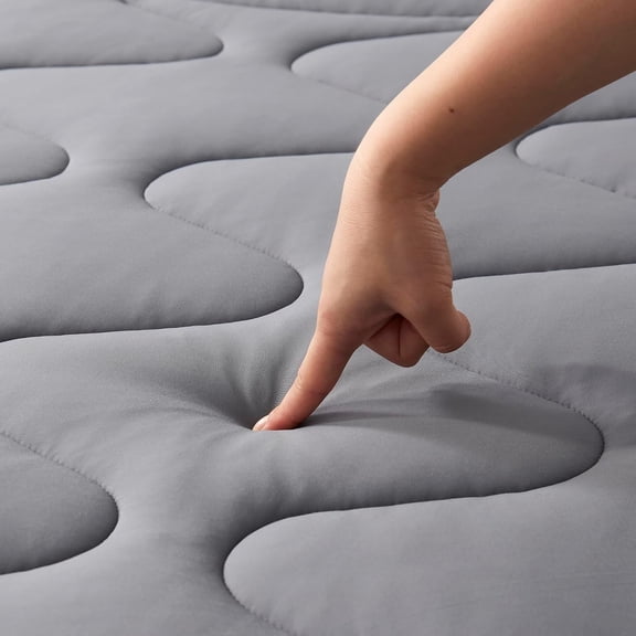 Sleep Zone Cooling Mattress Pad King Size, Soft Breathable Mattress Topper with Deep Pockets, Machine Washable Bed Protector for Comfortable Sleep (Dark Grey)