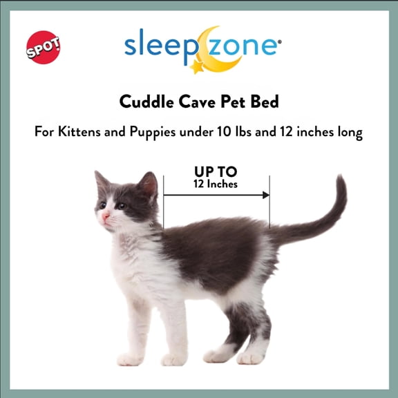 Sleep Zone Cuddle Cave - Cat Cave Bed for Indoor Cats and Mini Dogs, , Comfortable, Washable for Kittens and Puppies Under 10 lbs and 12 inches Long, Corduroy Brown