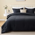 thumbnail image 1 of Sleep Zone 85gsm Luxury Plush Solid Microfiber Comforter Set, All Season Ultra Soft Bedding, King Black, 1 of 10