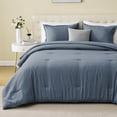 thumbnail image 1 of Sleep Zone 85gsm Luxury Plush Solid Microfiber Comforter Set, All Season Ultra Soft Bedding, King Flint Stone Gray, 1 of 10