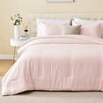 thumbnail image 1 of Sleep Zone 85gsm Luxury Plush Solid Microfiber Comforter Set, All Season Ultra Soft Bedding, King Pink, 1 of 10
