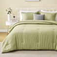 thumbnail image 1 of Sleep Zone 85gsm Luxury Plush Solid Microfiber Comforter Set, All Season Ultra Soft Bedding, King Sage Green, 1 of 10