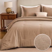 Sleep Zone 85gsm Cationic Microfiber Comforter Set, Luxury Ultra Soft All Season Bedding, King Brown