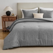 Sleep Zone 85gsm Cationic Microfiber Comforter Set, Luxury Ultra Soft All Season Bedding, Queen Gray